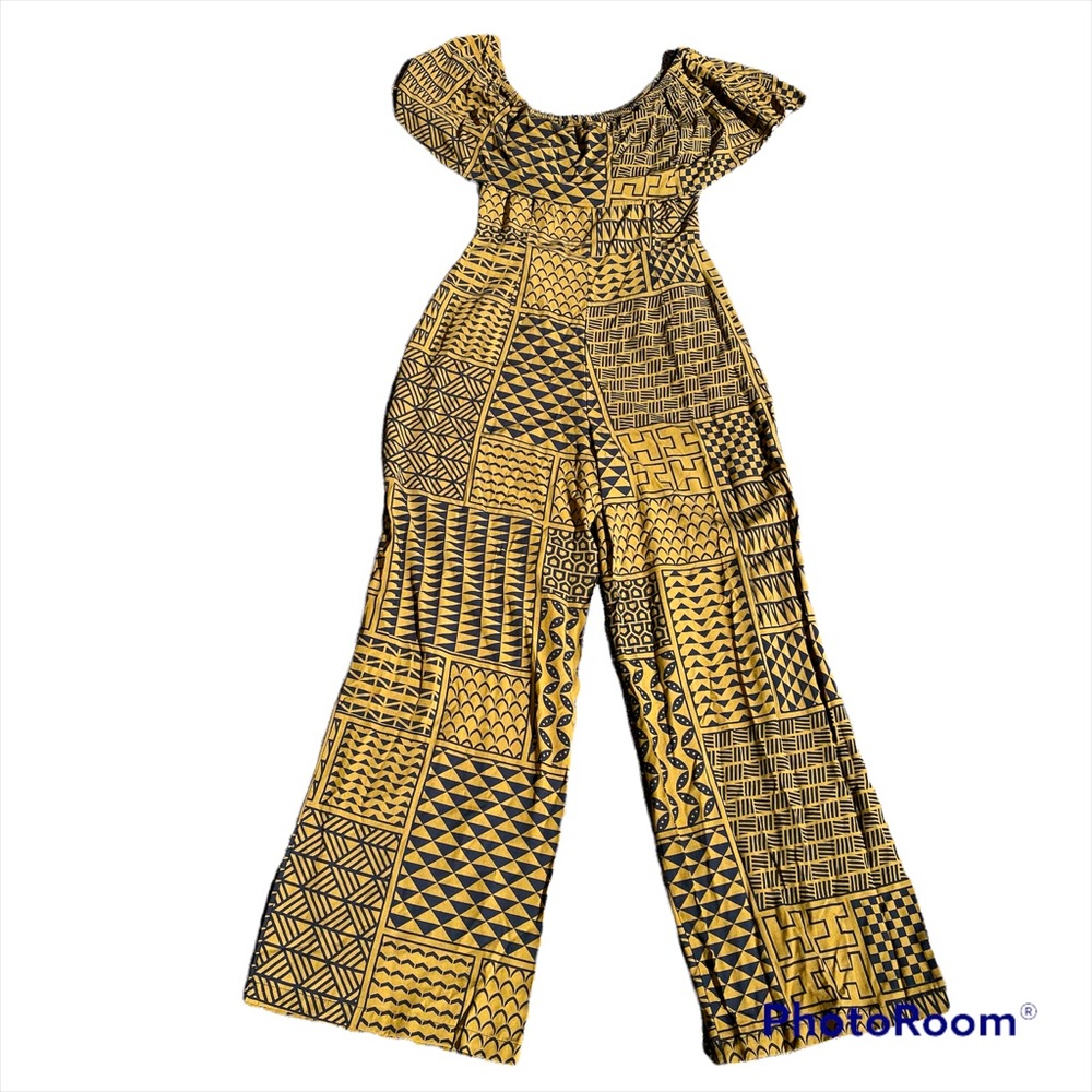 New Romper Jumpsuit HI Finest Women’s XS Hawaiian Tropical Tan & Black